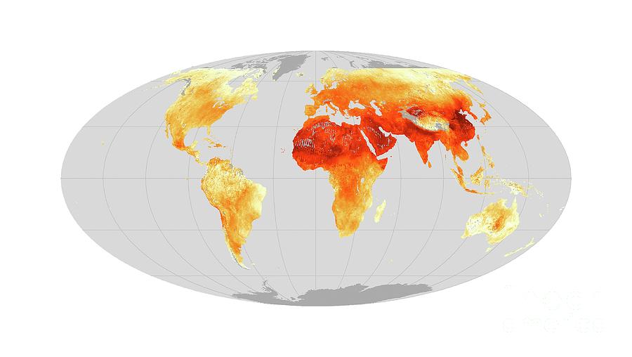 Global Particulate Pollution 2010-2012 Photograph by Nasa Earth Observatory/science Photo Library