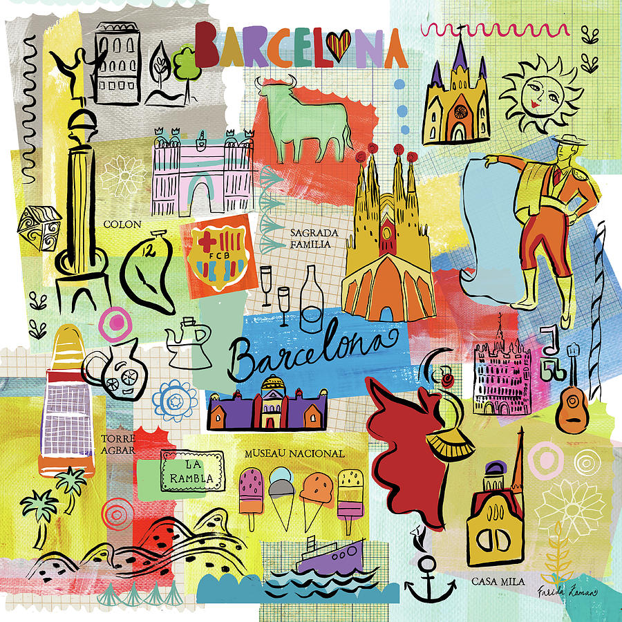 Global Travel Ix Painting by Farida Zaman Global Travel Ix Painting by Farida Zaman