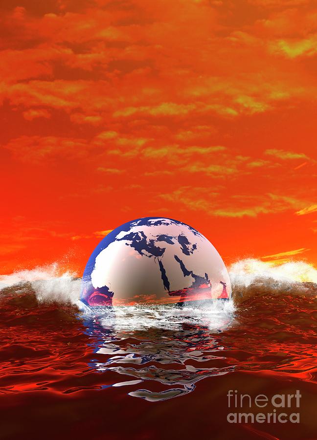 Global Warming And Rising Sea Levels Photograph by Victor Habbick Visions/science Photo Library