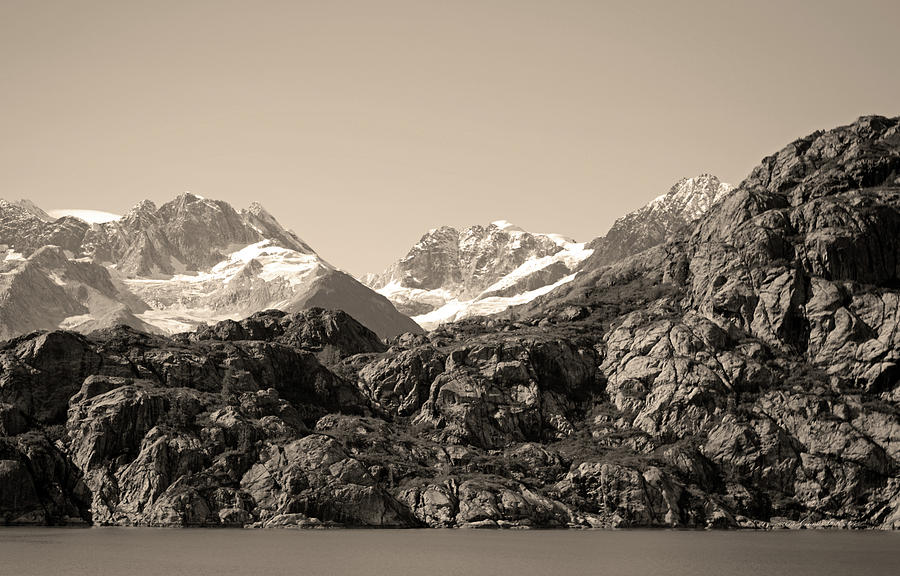 Gloomy Knob in Glacier Bay - Sepia Photograph by Connie Fox