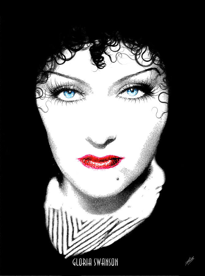 Portrait Digital Art - Gloria Swanson as Edith Piaf by Joaquin Abella