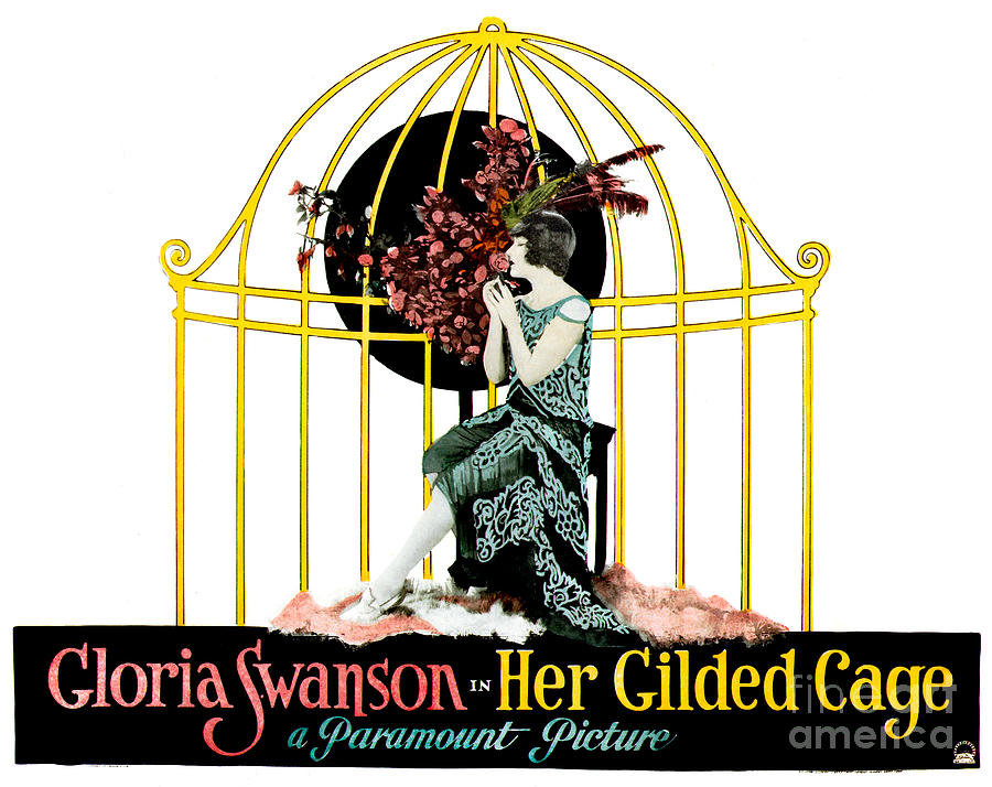 Gloria Swanson - Her Gilded Cage - Lobby Card Photograph by Sad Hill - Bizarre Los Angeles Archive