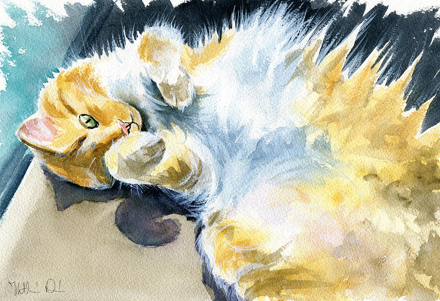 Cat Painting - Glorious Floof by Dora Hathazi Mendes