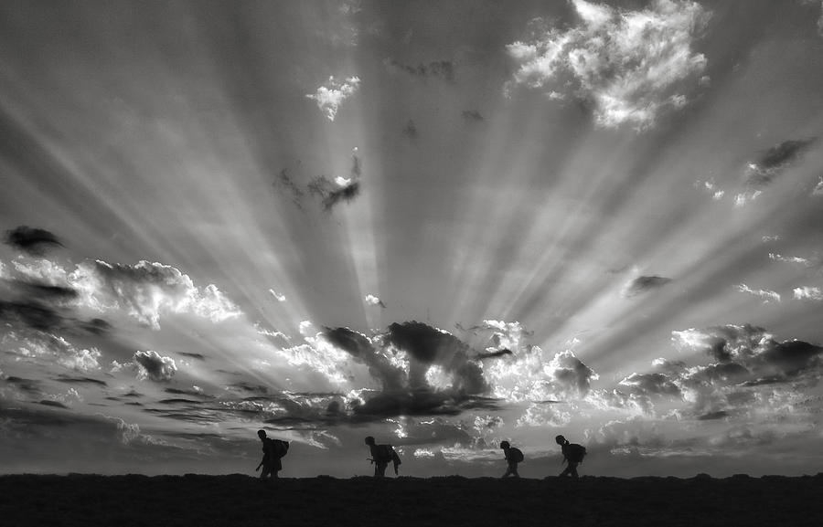 Black And White Photograph - Glorious Hike by Yvette Depaepe