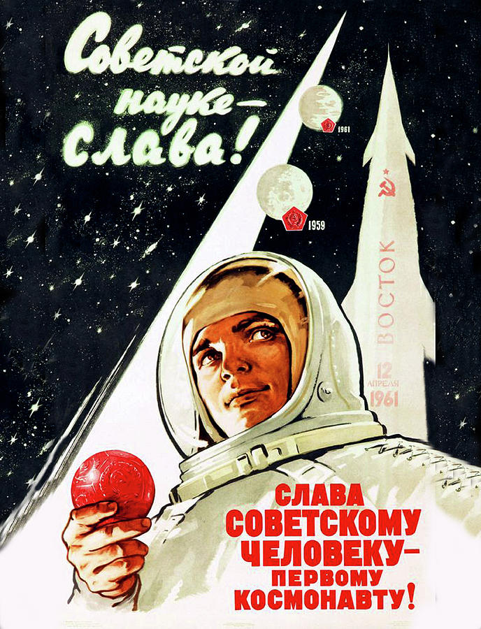 Glory to Soviet Cosmonaut Digital Art by Long Shot