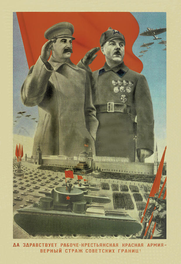 Glory to the Red Army Painting by Klutsis