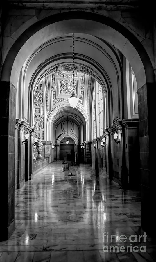 Glossy Black White Interior Architecture City Hall SF  Photograph by Chuck Kuhn