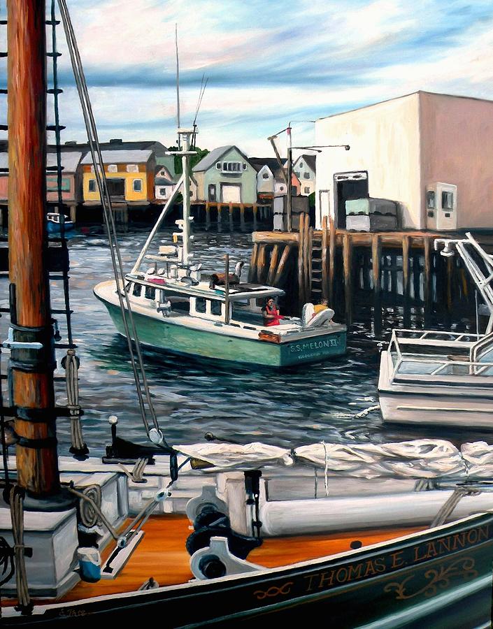 Gloucesters Working Waterfront Painting by Eileen Patten Oliver