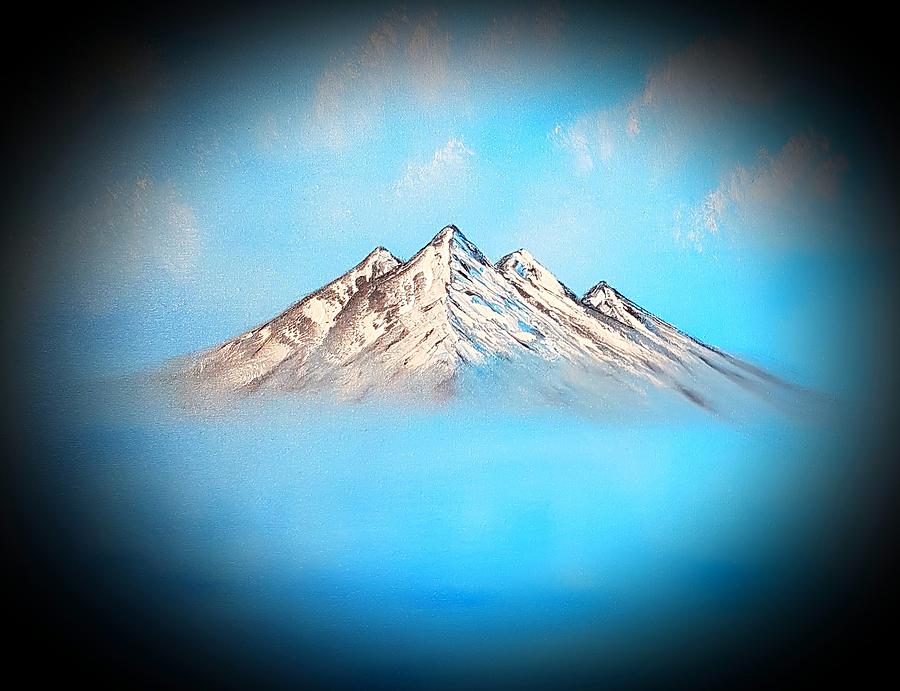 Glowing blue beauty up above so high dark  Painting by Angela Whitehouse