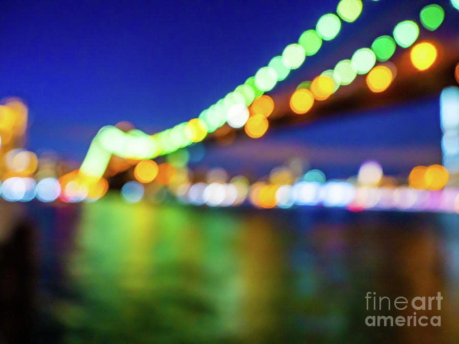 Glowing Brooklyn Bridge Lights Photograph by Alissa Beth Photography