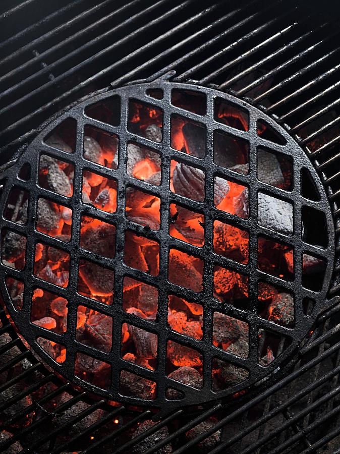 Glowing Charcoal And A Cooking Grid Photograph by Jalag / Markus Bassler