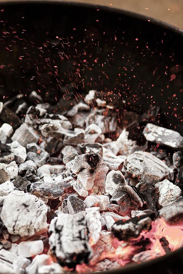 Glowing Charcoal In A Barbecue Photograph by Eising Studio