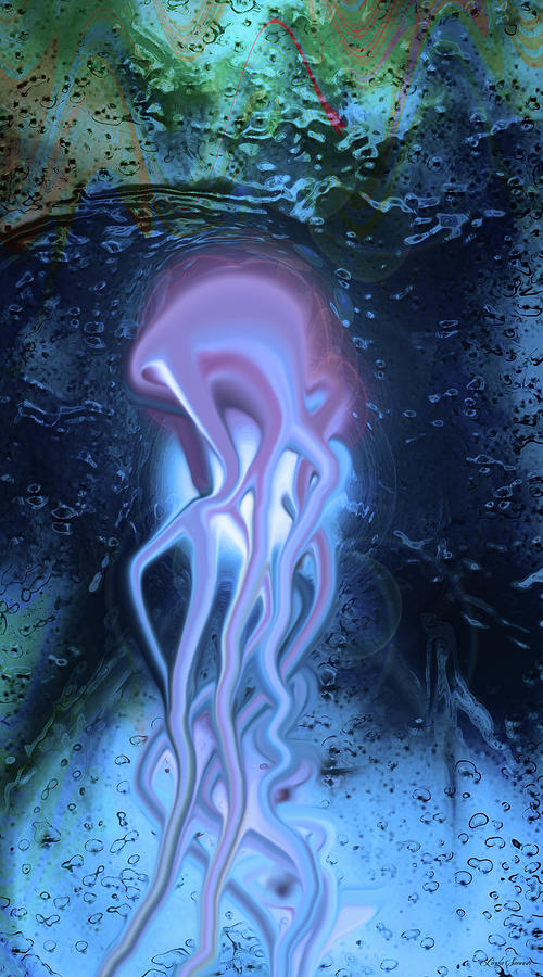 Glowing Jellyfish Digital Art by Linda Sannuti