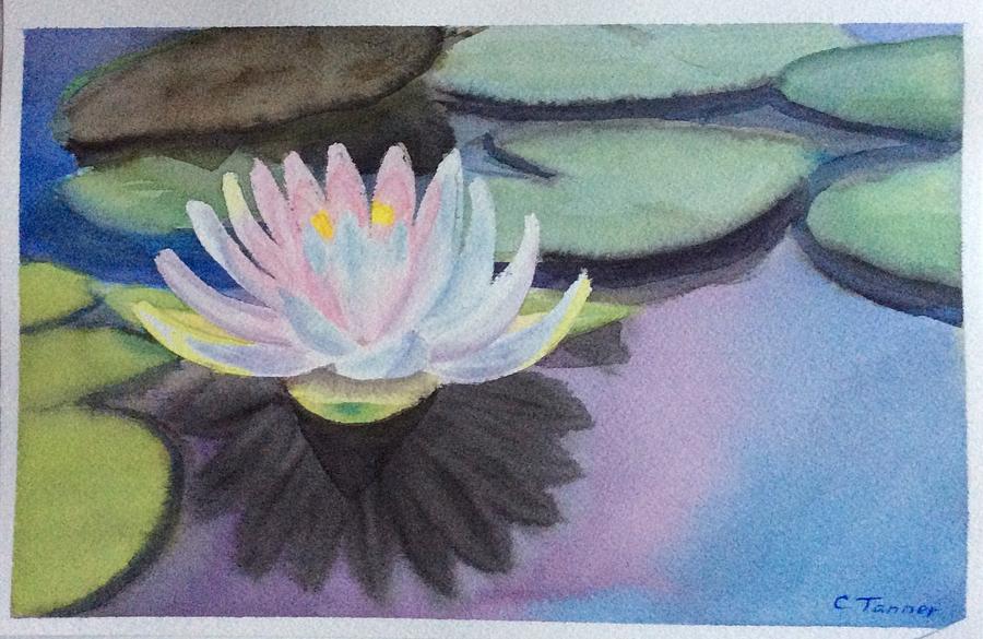 Glowing lotus flower Painting by Cindy Bale Tanner