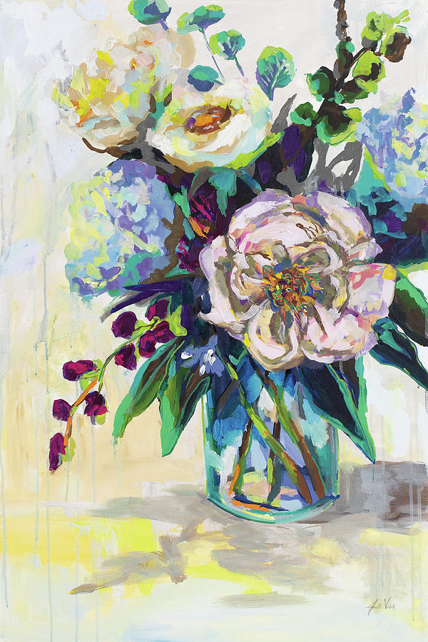Flower Painting - Glowing On White by Jeanette Vertentes