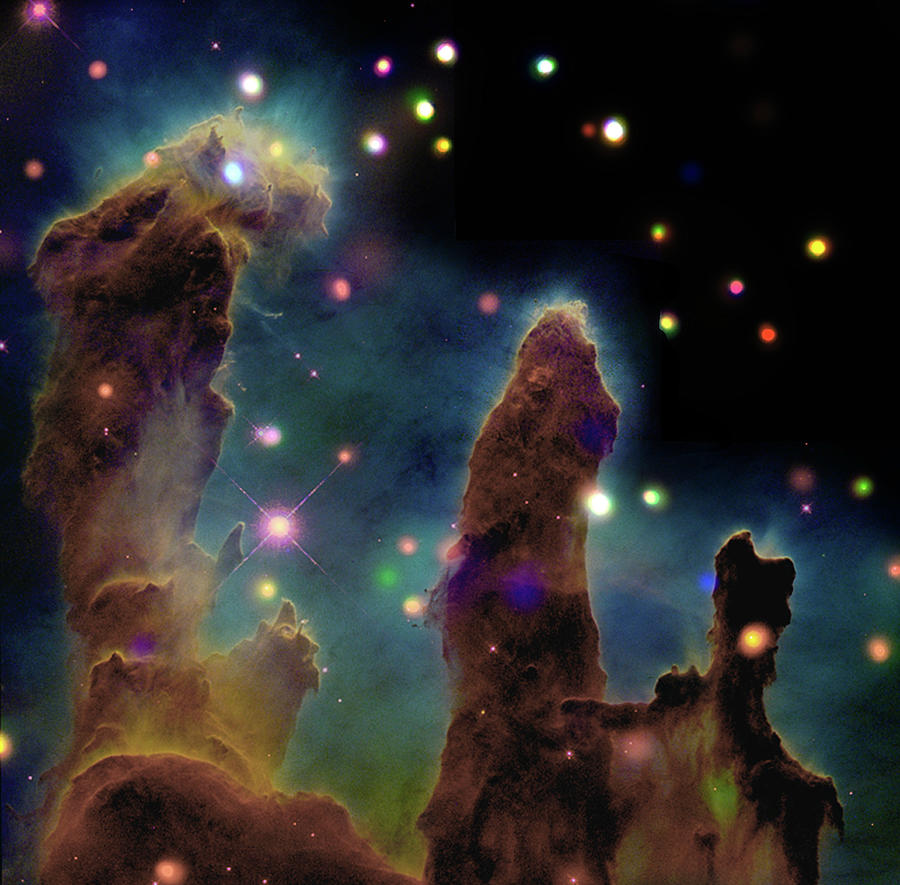 Glowing Pillars Of Creation Photograph by Science Source
