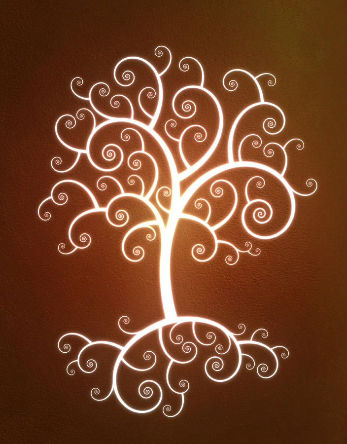 Glowing Tree With Roots Digital Art by Chad Baker