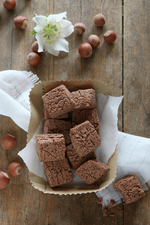 Gluten-free Biscuit Bites With Cocoa And Hazelnuts Photograph by Regina Hippel