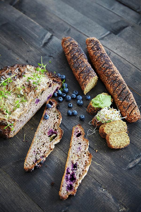 Gluten-free Bread And Baguette With Toppings Photograph by Fanny Rdvik