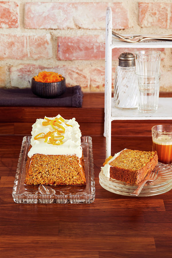 Gluten-free Carrot Cake With Orange And Cream Cheese Frosting Photograph by Stockfood Studios /  Katrin Winner