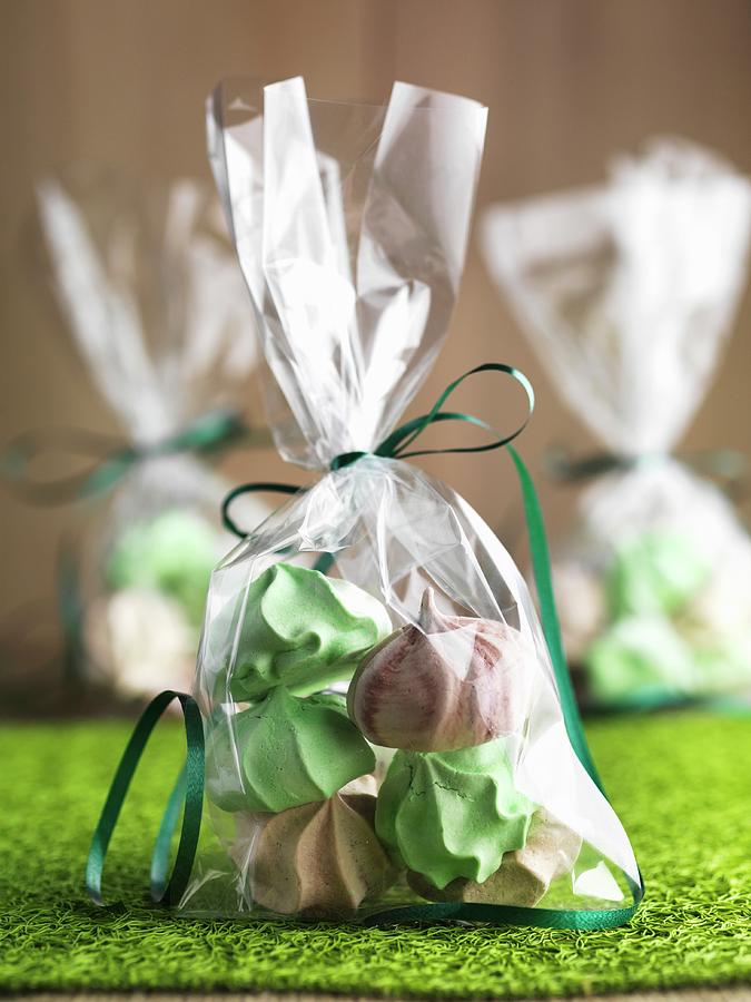 Gluten-free Mini Meringues, Packaged As Gifts Photograph by Rob Whitrow