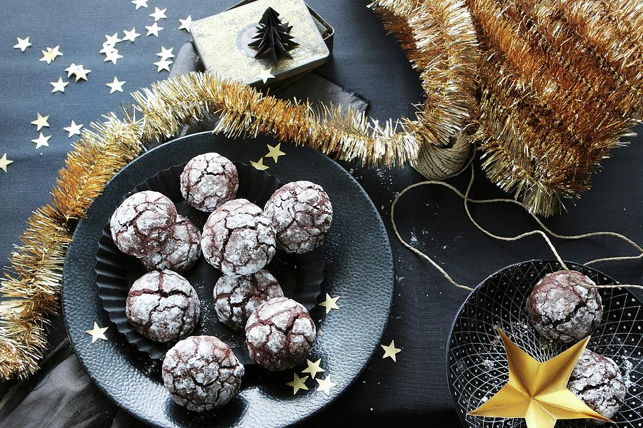 Gluten-free Snowballs hazelnut & Cocoa Cookies Photograph by Regina Hippel
