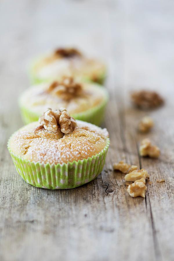 Gluten-free Vegan Apple And Nut Muffins Photograph by Jan Wischnewski
