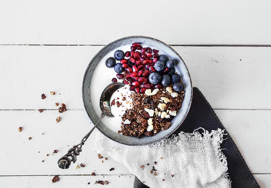Gluten-free Yoghurt Muesli With Fresh Berries Photograph by Freiknuspern
