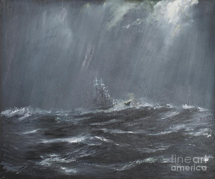 Gneisenau In A Storm North Sea 1940, 2006 Painting by Vincent Alexander ...