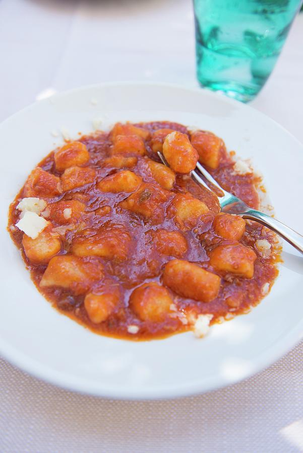 Gnocchi Amatriciana With Tomato Sauce Photograph by Michael Schinharl