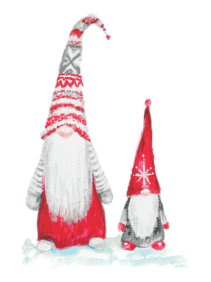 Christmas Mixed Media - Gnome Duo by Janice Gaynor