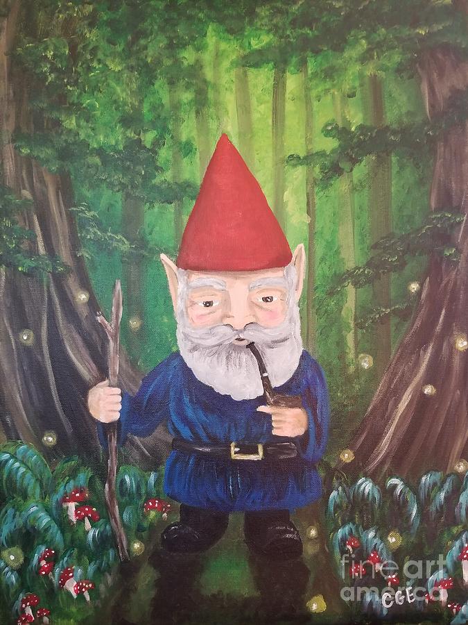 Gnome in Forest by Crystal Elswick