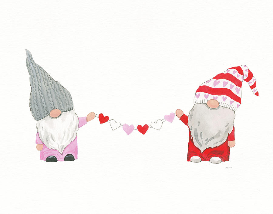 Hat Mixed Media - Gnomes In Love I by Jenaya Jackson
