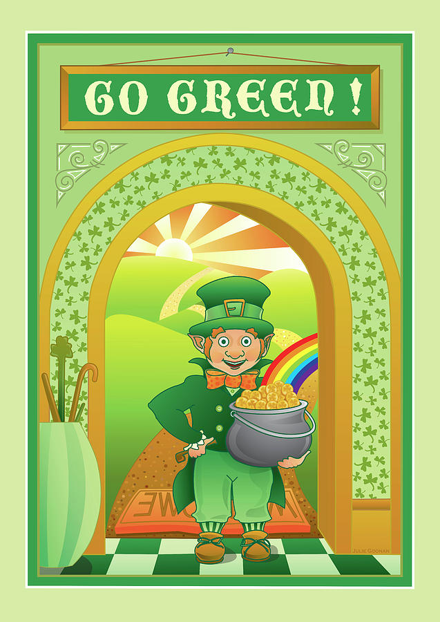 Go Green Digital Art - Go Green by Julie Goonan