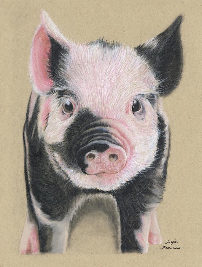 Go Vegan Piglet Pastel by Twyla Francois