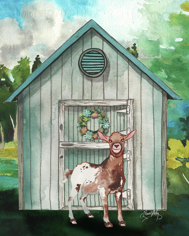 Animal Mixed Media - Goat Shed I by Elizabeth Medley