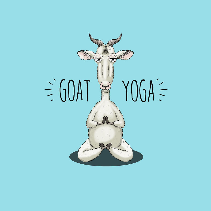 Goat Digital Art - GOAT YOGA - Meditating Goat by Laura Ostrowski