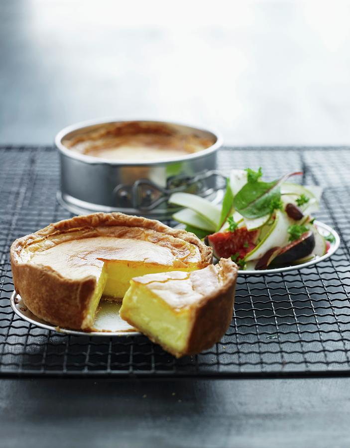 Goats Cheese Cake With Salad Photograph by Mikkel Adsbl