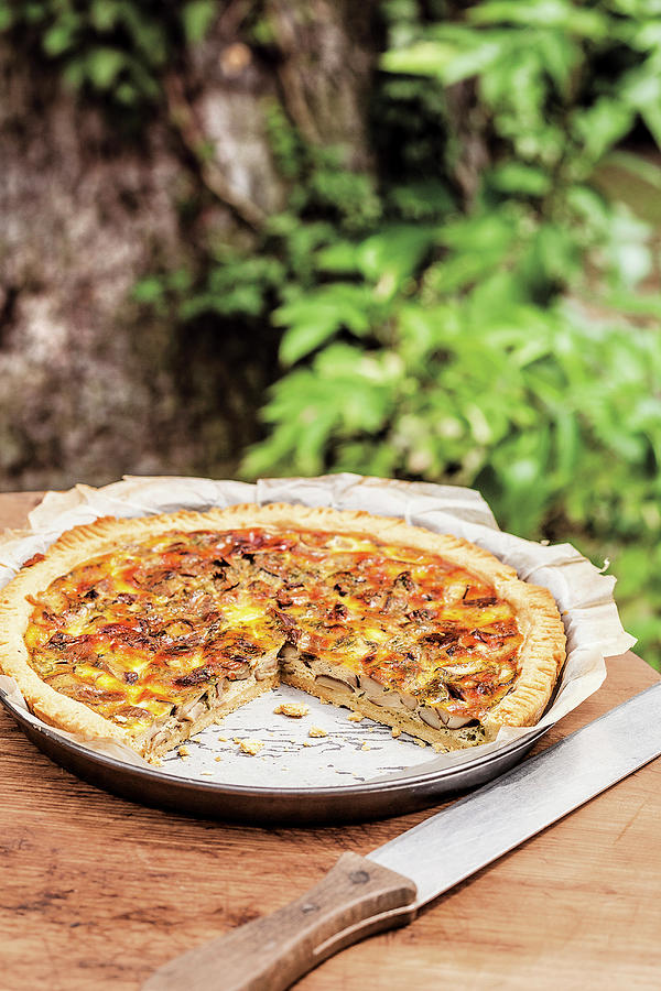Goats Cheese Quiche Made With Dotted Stem Boletes Photograph by Tre Torri