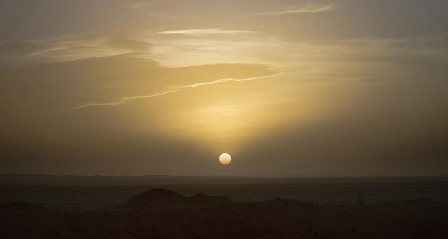 Gobi Desert Sunset Jiayuguan Gansu China Photograph by Adam Rainoff