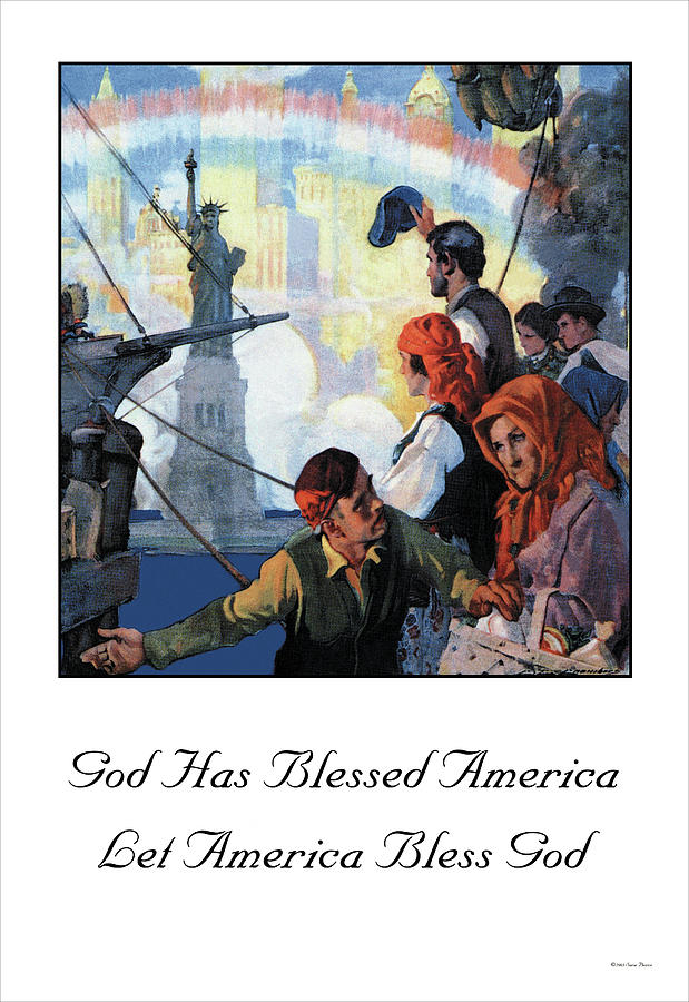Inspirational Painting - God Has Blessed America Let America Bless God by Sara Pierce