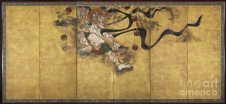 God Of Thunder Raijin Drawing by Heritage Images