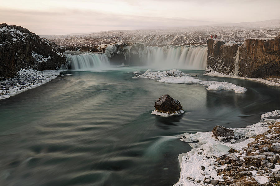 Winter Photograph - Godafoss, Gods Waterfall In Iceland At Winter by Cavan Images