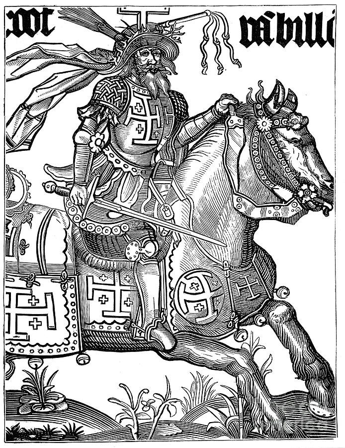Godfrey Of Bouillon, 11th Century Drawing by Print Collector