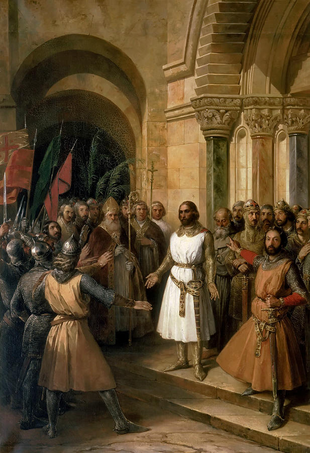 Godfrey of Bouillon proclaimed King of Jerusalem Painting by Federico de Madrazo