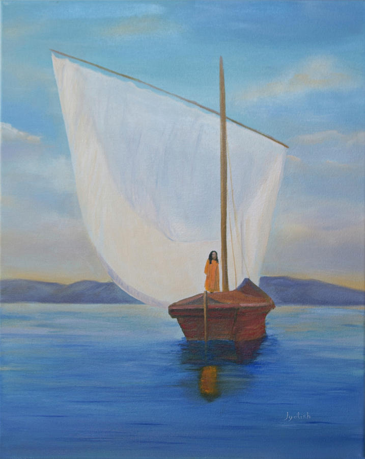 Gods Boatman Painting by Nayaswami Jyotish