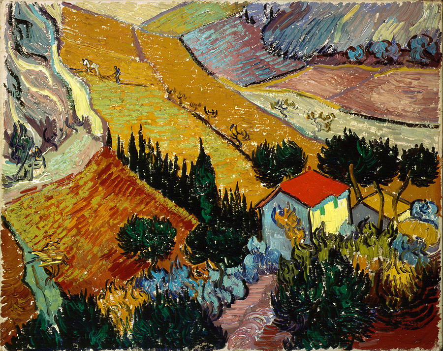 Gogh, Vincent Van - Landscape With House And Ploughman Painting