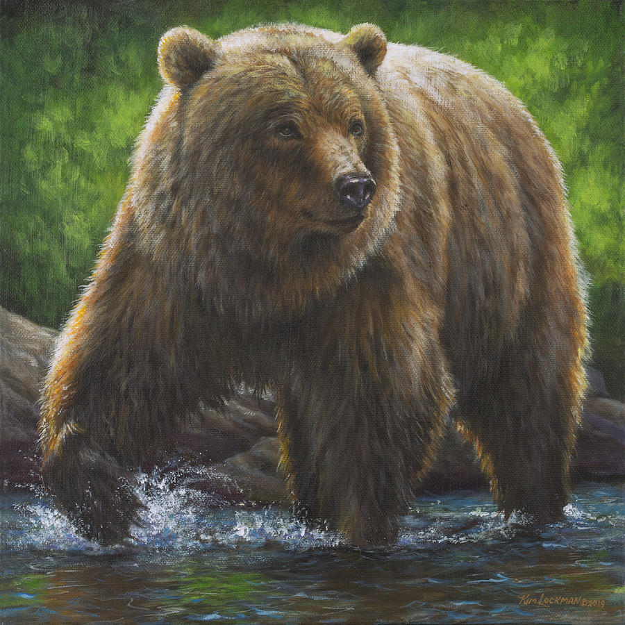 Wildlife Painting - In Search of Fish by Kim Lockman