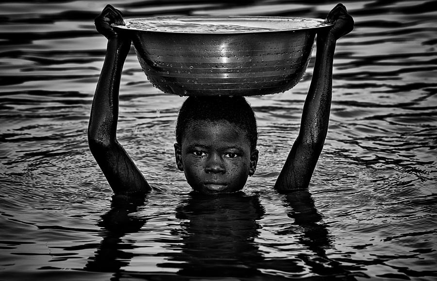 Going For Water-i - Benin Photograph by Joxe Inazio Kuesta Garmendia