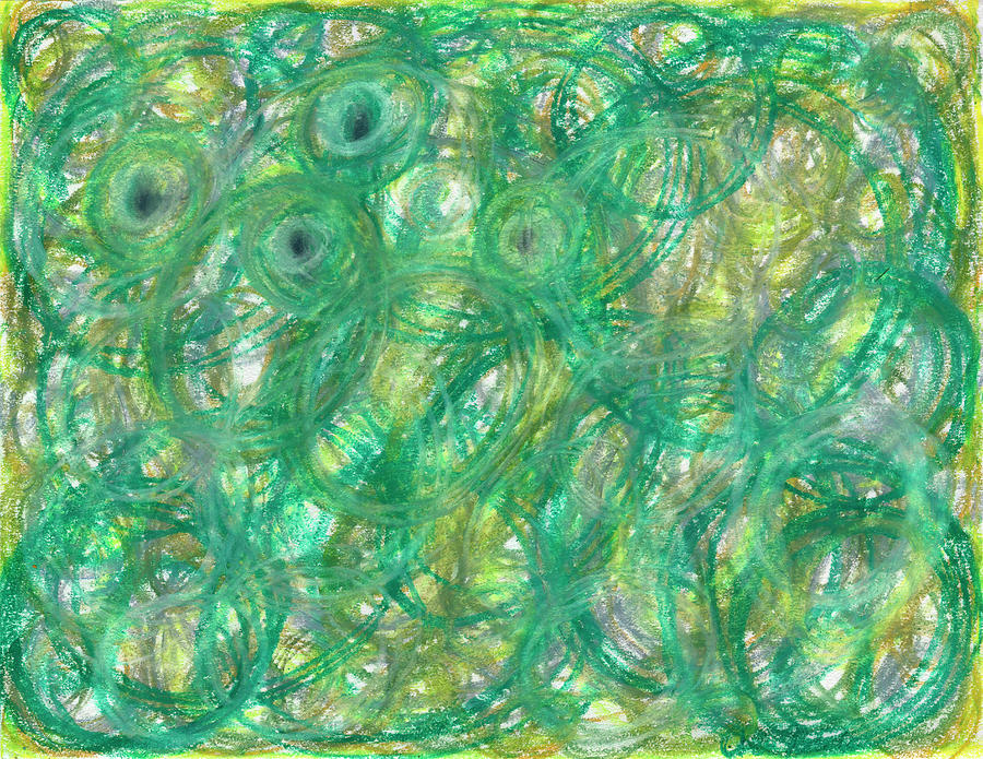 Abstract Drawing - Going in Circles No. 1 by Amber N Smith